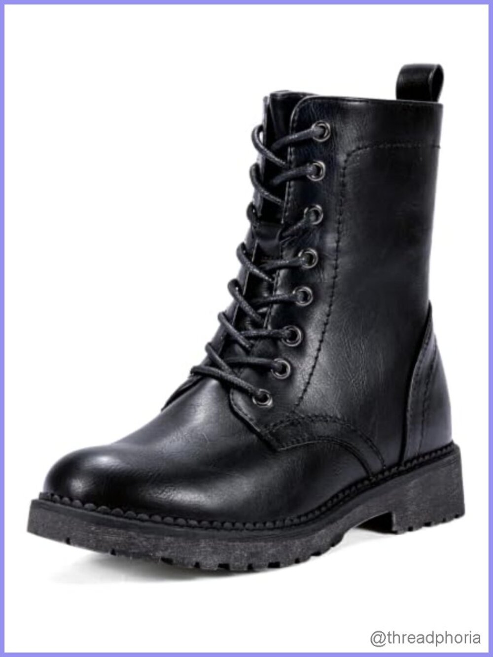 Women's Lace Up Combat Ankle Boots Low Heel Moto Fall Booties
